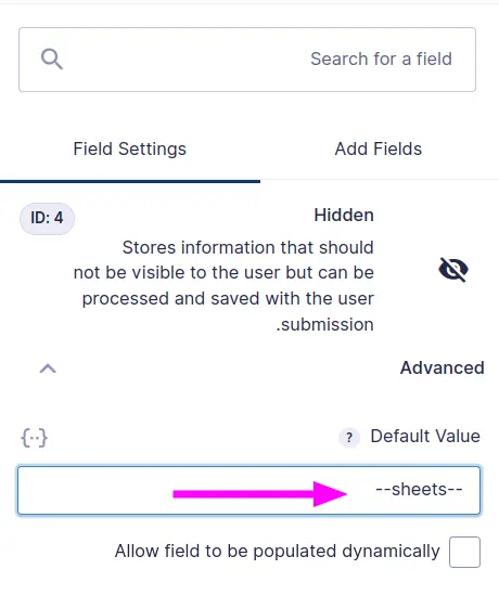 اضافه کردن value به فیلد hidden در گرویتی فرم