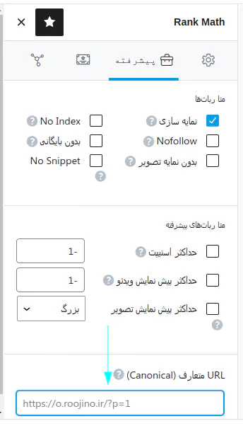 ثبت آدرس کنونیکال در رنک مث